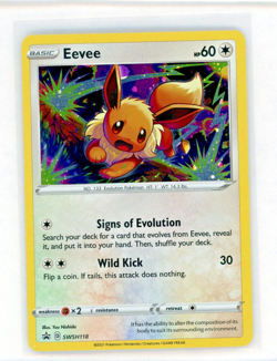 Eevee SWSH118 Black Star Promo Cosmos Holo Rare Pokemon Card TCG - NM Near Mint - Image 1