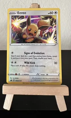 Eevee SWSH118 Black Star Promo Cosmos Holo Rare Pokemon Card TCG - NM Near Mint - Image 1