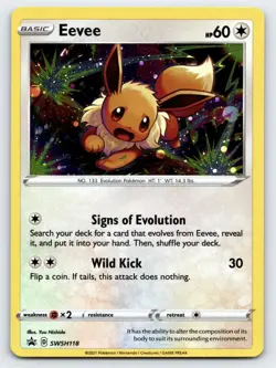 Eevee SWSH118 Black Star Promo Cosmos Holo Rare Pokemon Card TCG - NM Near Mint - Image 2