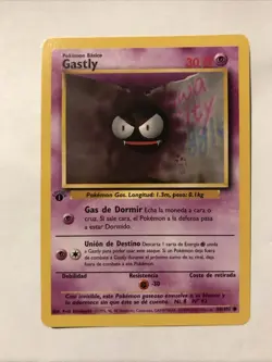 Pokemon TCG Gastly Base Set Spanish 50/102 1st Edition Common Card - Image 1