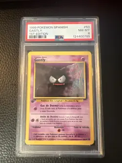 1999 Pokemon Game SPANISH 1st Edition BASE SET #50 Gastly PSA 8 NM-MT LOW POP - Image 1