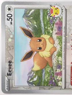 EXCLUSIVE HOLO Eevee 074/131 NM/M STAMPED POKEMON DAY Prismatic Evolutions Card - Image 2