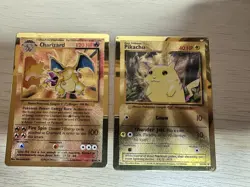 Pokemon Gold Metal Charizard and Pikachu TCG Celebrations UPC Promo, - Image 2
