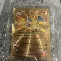 Pokemon Gold Metal Charizard and Pikachu TCG Celebrations UPC Promo, - Image 1