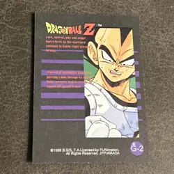 1999 FUNimation Dragon Ball Z DBZ Card G-2 Son Goku Gold Foil JPP/AMADA Super - Image 2
