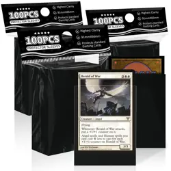 Black Card Sleeves Fit for MTG, 300 Pack Perfect Fit Standard Card Sleeves for - Image 1