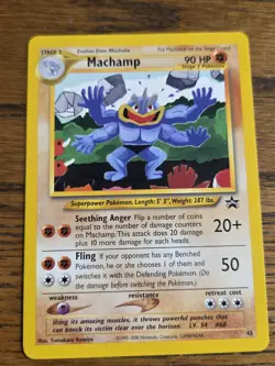 Pokemon Wotc Black Star Promo # 43 Machamp,,not played - Image 1