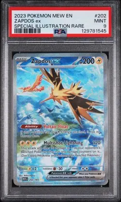 Pokemon Zapdos ex 202/165 Scarlet & Violet 151 SIR Holo PSA 9 MINT T1 - Image 1