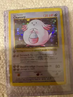 PERFECT/MT Pokemon TCG Chansey Base Set Shadowless, 1st Edition Holo 120HP 3/102 - Image 1