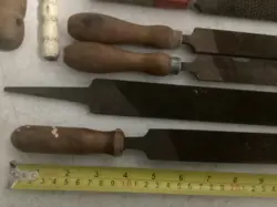 Vintage Lot of (33) Metal Files Bastard Wood Handles Old Tools Machinist - Image 3