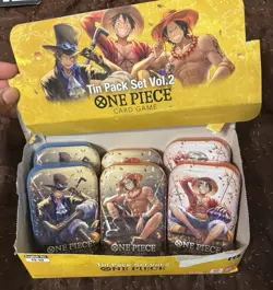 One Piece Card Game [6x] Tin Pack Set Vol.2 [TS-02] Display Op 13 NO PACKS OPEN - Image 1