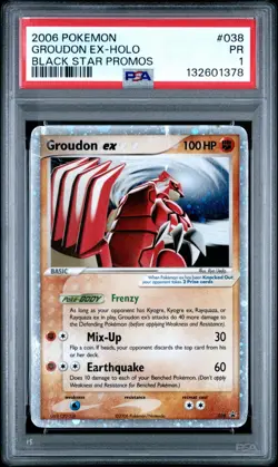 PSA 1 PR 2006 Pokemon Groudon EX Holo Foil Rare 038 38 Black Star Promos - Image 1