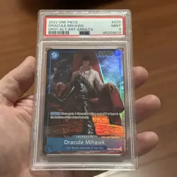 PSA 9 Dracule Mihawk Alt Art OP01- 070 Romance Dawn One Piece Card English - Image 3