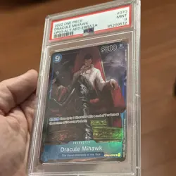 PSA 9 Dracule Mihawk Alt Art OP01- 070 Romance Dawn One Piece Card English - Image 5