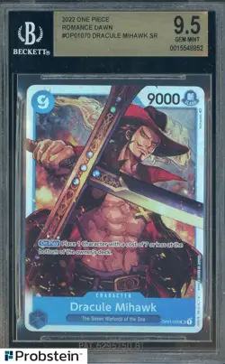 One Piece Romance Dawn Dracule Mihawk OP01-070 Pre-Errata BGS 9.5 - Image 1