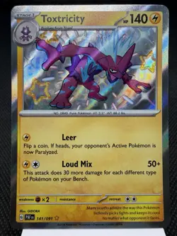 Toxtricity 141/091 - Shiny Holo Rare - Paldean Fates Pokemon Card NM - Image 1