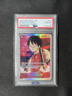 2022 one piece Monkey D Luffy starter deck 012 SR Psa 10 - Image 1
