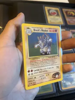 Brock’s Rhydon 2/132 Gym Heroes holoMint W Swirl Pokemon Card TCG - Image 3