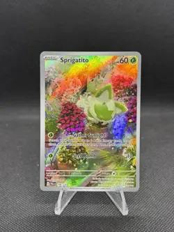 2023 Pokemon SPRIGATITO 196/193 Paldea Evolved Illustration Rare Holo - Image 1