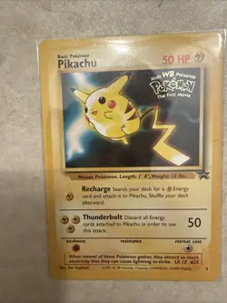 Pikachu Pokemon The First Movie Kids WB Promo 4 WoTC Black Star Stamped Card NM - Image 1