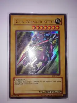 Yu-Gi-Oh! Gaia Zorniger Ritter, Ultra Rare, LOB-G053 Deutsch (Ex-/Good+) - Image 1
