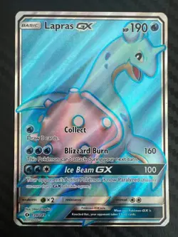 Pokemon TCG Lapras GX Full Art 139/149 Sm Base Set Holo DMG - Image 1
