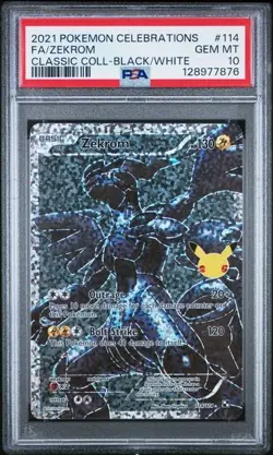 ZEKROM 114/114 FULL ART CELEBRATIONS CLASSIC COLLECTION POKEMON PSA 10 GEM MINT - Image 1