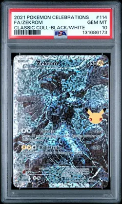 2021 POKEMON CELEBRATIONS CLASSIC COLLECTION #114 FULL ART/ZEKROM PSA 10 - Image 1