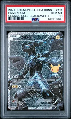 2021 POKEMON CELEBRATIONS CLASSIC COLLECTION #114 FULL ART/ZEKROM PSA 10 - Image 1