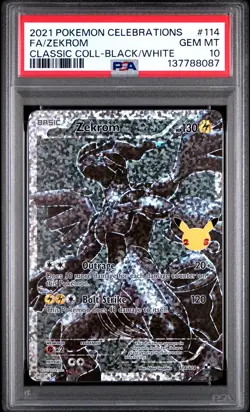 2021 POKEMON CELEBRATIONS CLASSIC COLLECTION #114 FULL ART/ZEKROM PSA 10 - Image 1