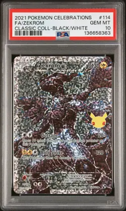 2021 POKEMON CELEBRATIONS CLASSIC COLLECTION #114 FULL ART/ZEKROM PSA 10 - Image 1