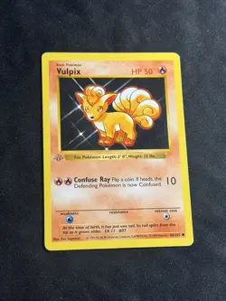 Pokemon TCG Vulpix 68/102 1st Edition Shadowless Base Set GRAY Stamp🔥🔥 - Image 2