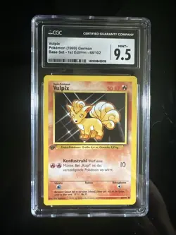 Pokemon TCG Vulpix Base Set German 68/102 1st Edition Common MP - Image 1