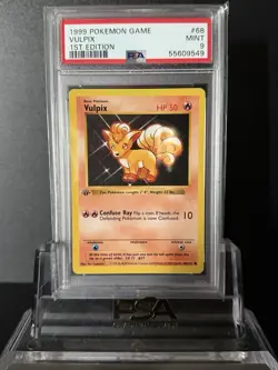 Pokemon TCG Vulpix Base Set 68/102 1st Edition Shadowless PSA 9 - Image 1