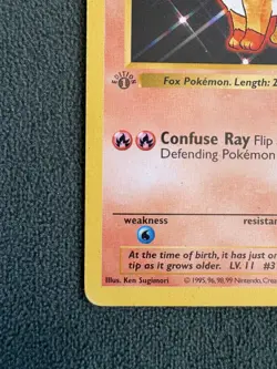 Vulpix *1st Edition* Vintage English Shadowless Base Set Pokemon TCG Card 68/102 - Image 4