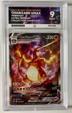 Pokemon TCG Charizard VMAX SWSH261 Ace Graded Mint 9 Black Star Promo - Image 1