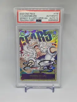 Signed Colleen Clinkenbeard Monkey D Luffy OP05-119 SEC Alt Art PSA 10 Auto - Image 1