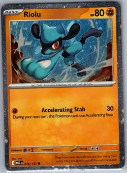 Riolu 076/132 Cosmos Holo ME01: Mega Evolution - Pokemon Card - NM - Image 1