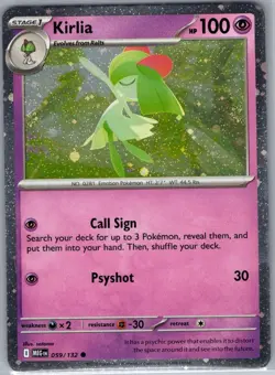Kirlia 059/132 Cosmos Holo ME01: Mega Evolution - Pokemon Card - NM - Image 1