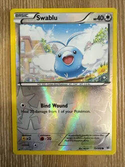 Swablu 73/108 Reverese Holo Common Roaring Skies XY Pokemon Card 2015 VLP - Image 1