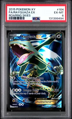 2015 POKEMON XY ROARING SKIES #104 FULL ART/RAYQUAZA EX PSA 6 - Image 1