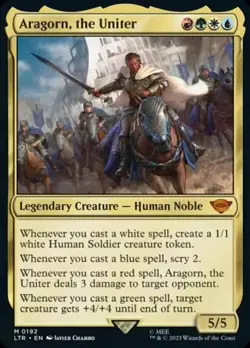 Aragorn, the Uniter Light Play, English Magic the Gathering MTG The Lord of the - Image 1