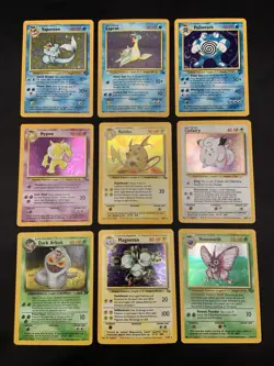 Vintage Holo Rare Pokemon Cards WOTC 1999 Base Set, Fossil, Jungle MP/HP Raichu - Image 1
