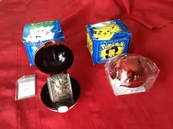 1999 Pokemon BURGER KING POKEBALL Pikachu 23k Gold Plated Card SEALED + Togepi - Image 1