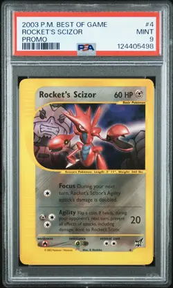 2003 POKEMON BEST OF GAME PROMO #4 ROCKET'S SCIZOR PSA 9 - Image 1