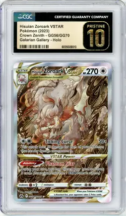 Pokemon Hisuian Zoroark Vstar #GG56 Crown Zenith CGC Pristine 10 - Image 1