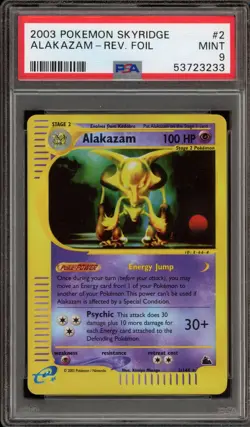 Pokemon Alakazam Skyridge Reverse Holo Rare #2 PSA 9 Mint - Image 1