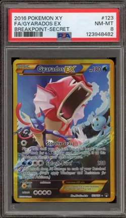 Pokemon Gyarados EX XY Breakpoint Secret Rare Full Art #123 PSA 8 - Image 1