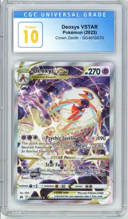 Pokemon Deoxys Vstar #GG46 Crown Zenith CGC Pristine 10 - Image 1