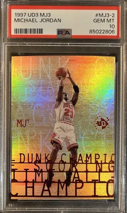 1997 Upper Deck UD3 MJ3 #MJ3-2 Michael Jordan HOF GOAT Bulls PSA 10 GEM MINT - Image 1